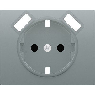 Tapa base enchufe seguridad 2 usb aluminio prusia