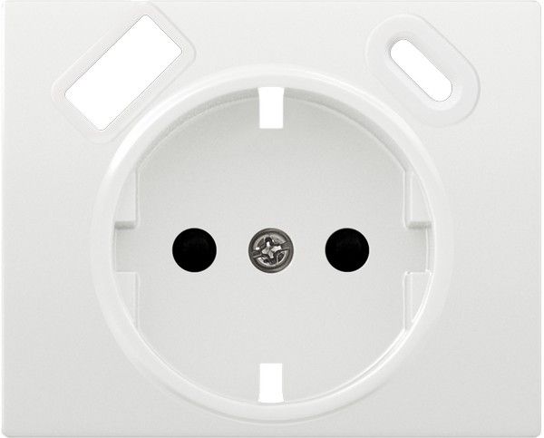 Tapa schuko usb ac color blanco perla