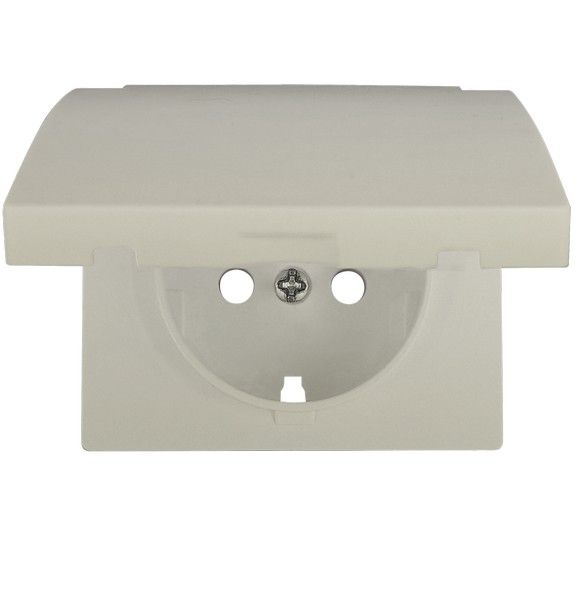 Tapa articulada base enchufe seguridad color blanco satinado