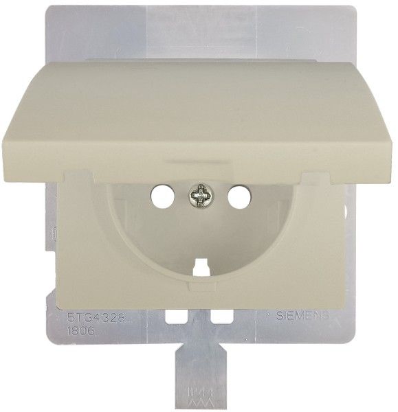 Tapa articulada base enchufe seguridad IP44 color blanco perla mabe