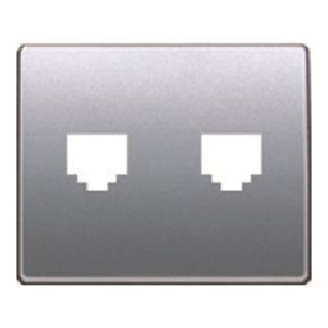 Tapa toma doble telefono (8 vias rj-45) alumino prusia