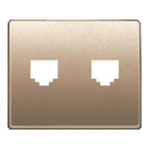 Tapa toma doble telefono (8 vias rj-45) bronce niebla