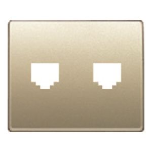 Tapa toma doble telefono (8 vias rj-45) dorado malta