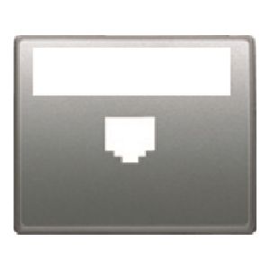 Tapa con portaetiquetas para 1 conector rj color aluminio fusion