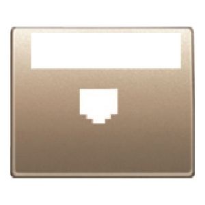 Tapa con portaetiquetas para 1 conector rj bronce niebla