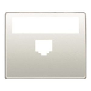 Tapa con portaetiquetas para 1 conector rj color blanco perla mabe