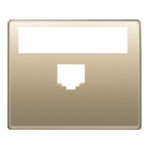 Tapa con portaetiquetas para 1 conector rj dorado malta