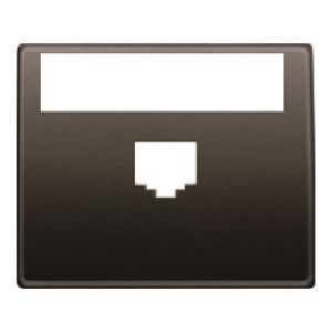 Tapa con portaetiquetas para 1 conector rj color marron samoa