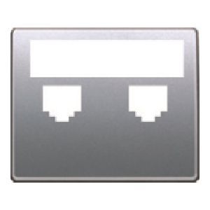 Tapa con portaetiquetas para 2 conectores rj alumino prusia
