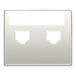 Tapa con portaetiquetas para 2 conectores rj color blanco perla mabe