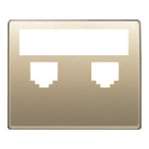 Tapa con portaetiquetas para 2 conectores rj dorado malta