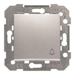 Pulsador logo timbre plata luna con garras 10 a 250 VAC