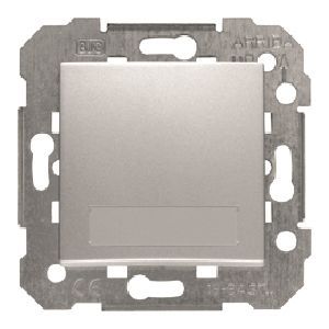 Pulsador portaetiquetas iluminado plata luna sin garras 10 a 250 VAC