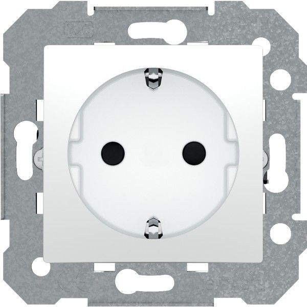 Schuko emborne tornillo. protección de seguridad blanca con garras 16 a 250 VAC