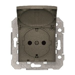 Schuko tapa abatible. protección de seguridad gris lava sin garras 16 a 250 VAC