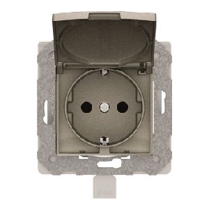 Schuko emborne rápido. ip44 gris lava con garras 16 a 250 VAC