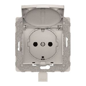 Schuko emborne rápido. ip44 plata luna con garras 16 a 250 VAC
