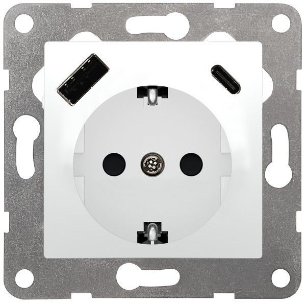 Schuko usb ac blanco polar