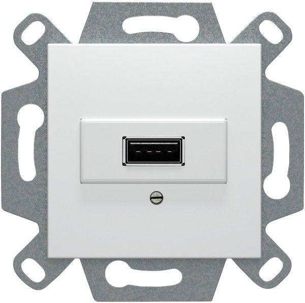 Conector usb blanco compatible con usb 2.0 emborne por tornillos