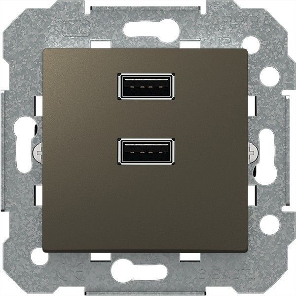 Cargador doble usb 2100mA color gris lava