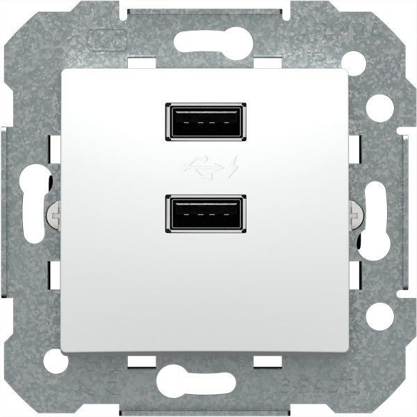 Cargador doble usb 2100mA blanco polar