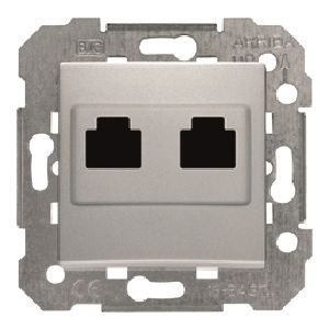 Toma doble rj45 cat6 plata luna. garr. con garras emborne sin herramienta
