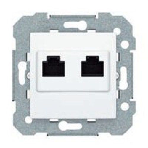 Toma doble rj45 cat6. garras blanca con garras emborne sin herramienta