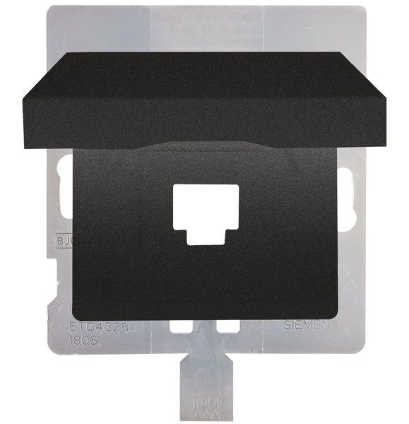 Tapa para conector RJ45. Carbono metalizado