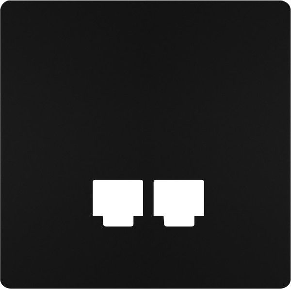 Tapa conector 2 RJ45 color negro mate