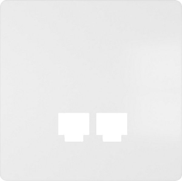 Tapa conector 2 RJ45 color blanco mate