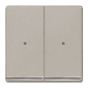 Tecla doble embellecedor cromo difusor color aluminio