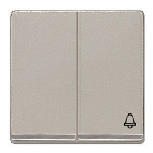 Tecla doble simbolo timbre cromo color aluminio