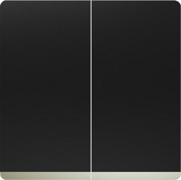 Tecla doble embellecedor cromo color negro mate