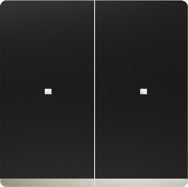 Tecla doble embellecedor cromo difusor color negro mate