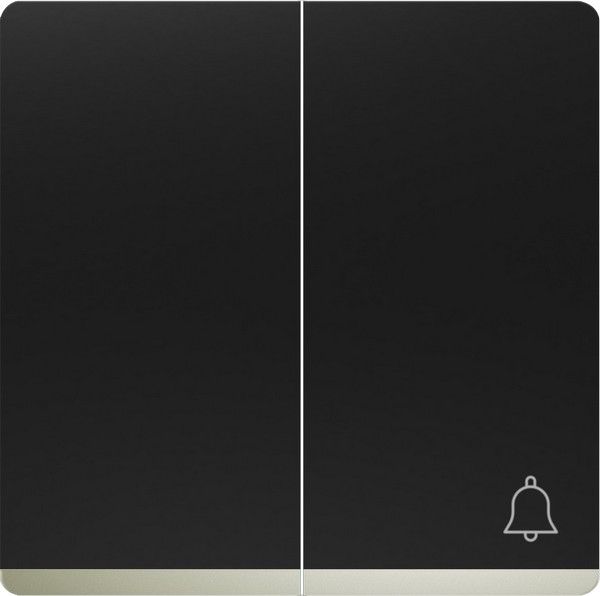 Tecla doble simbolo timbre cromo color negro mate