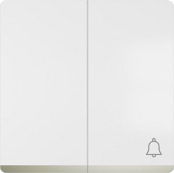 Tecla doble simbolo timbre cromo color blanco mate