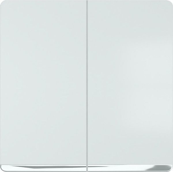 Tecla doble embellecedor cromo blanco polar
