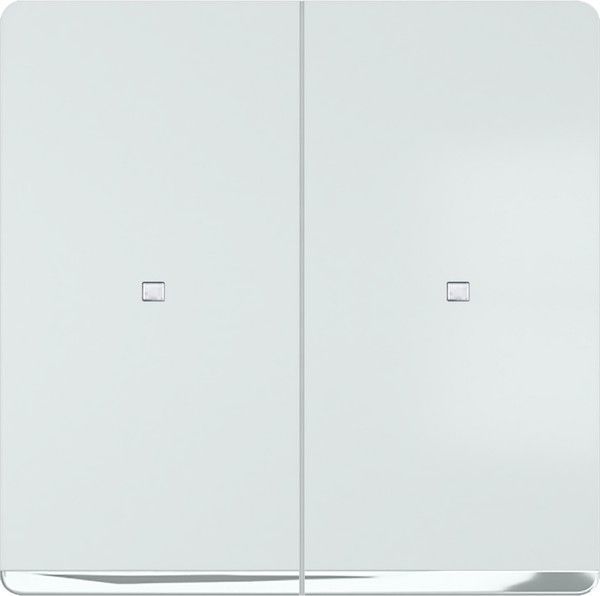Tecla doble embellecedor cromo difusor blanco polar