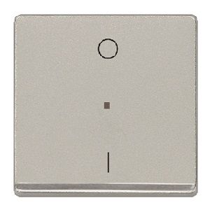 Tecla bipolar difusor embellecedor cromo color aluminio
