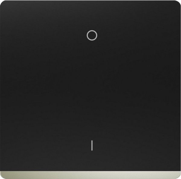 Tecla bipolar I/O. embellecedor cromo color negro mate