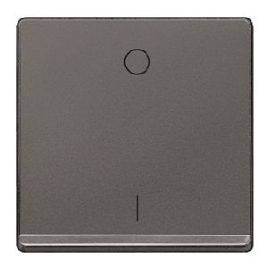 Tecla bipolar I/O. embellecedor cromo carbono