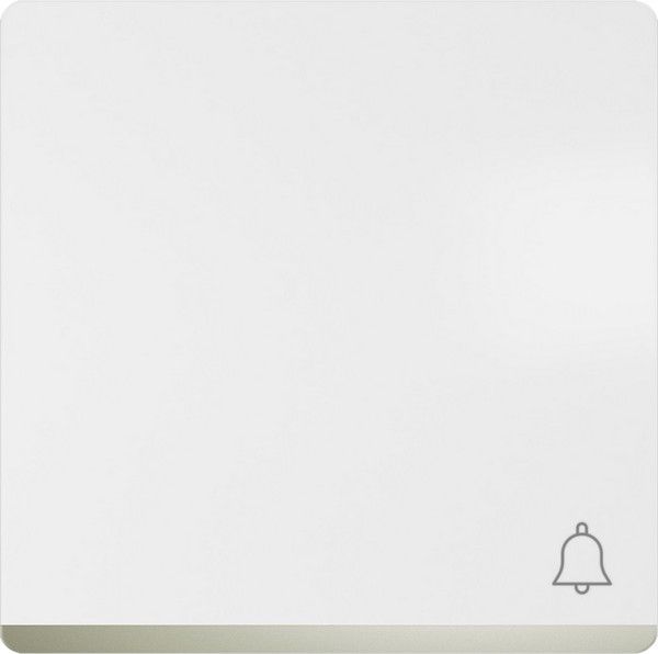 Tecla simbolo timbre cromo color blanco mate
