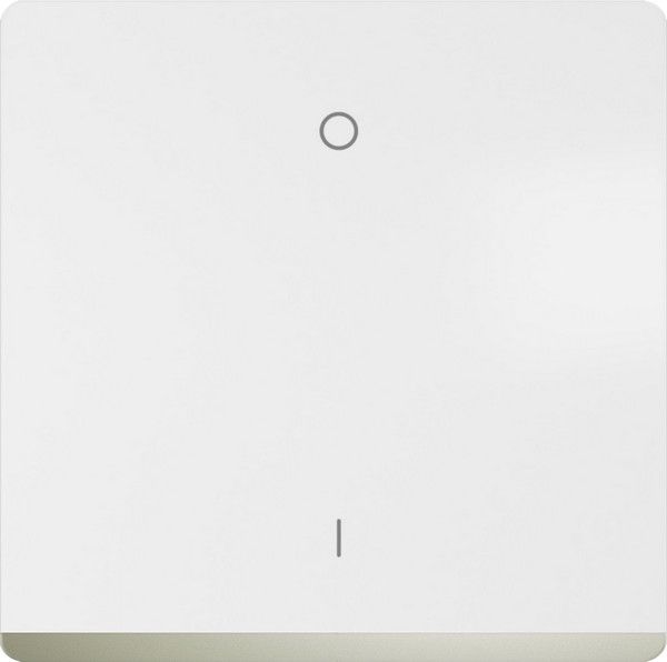 Tecla bipolar I/O. embellecedor cromo color blanco mate