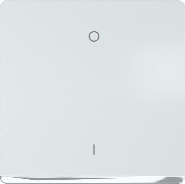 Tecla bipolar I/O. embellecedor cromo blanco polar