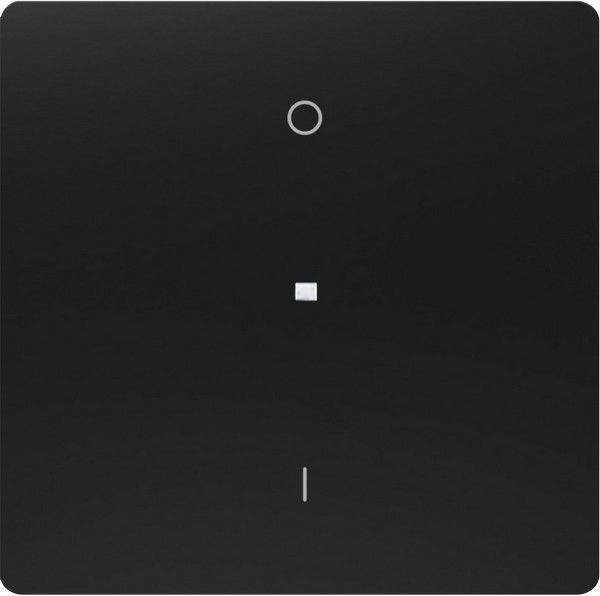 Tecla bipolar I/O. difusor color negro mate