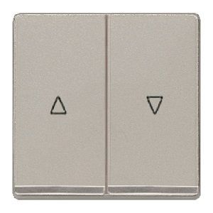 Tecla doble persiana cromo color aluminio