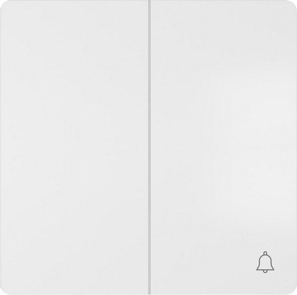 Tecla doble simbolo timbre color blanco mate