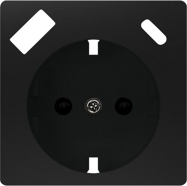 Tapa schuko usb ac color negro mate