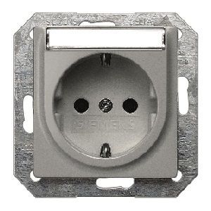 Tapa schuko protección seguridad etiqueta color aluminio