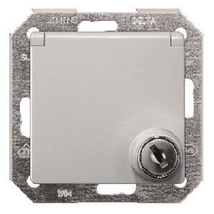 Tapa schuko cerrado. protección seguridad color aluminio